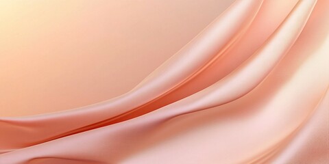 A peach satin fabric background with flowing textures and a warm, luxurious glow