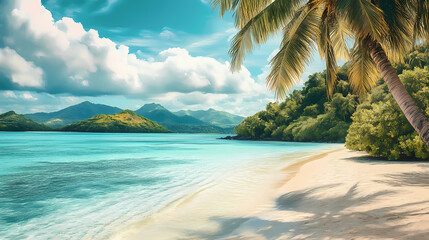 Island haven: a sanctuary of sand and sea, where the waves whisper secrets to the shore. Whispering Lagoon. Illustration