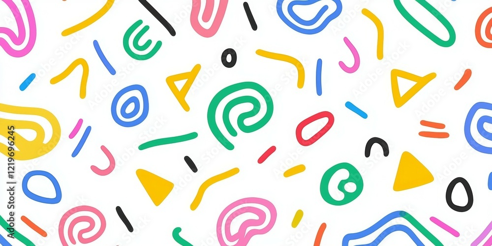 Poster colorful abstract pattern with shapes and lines