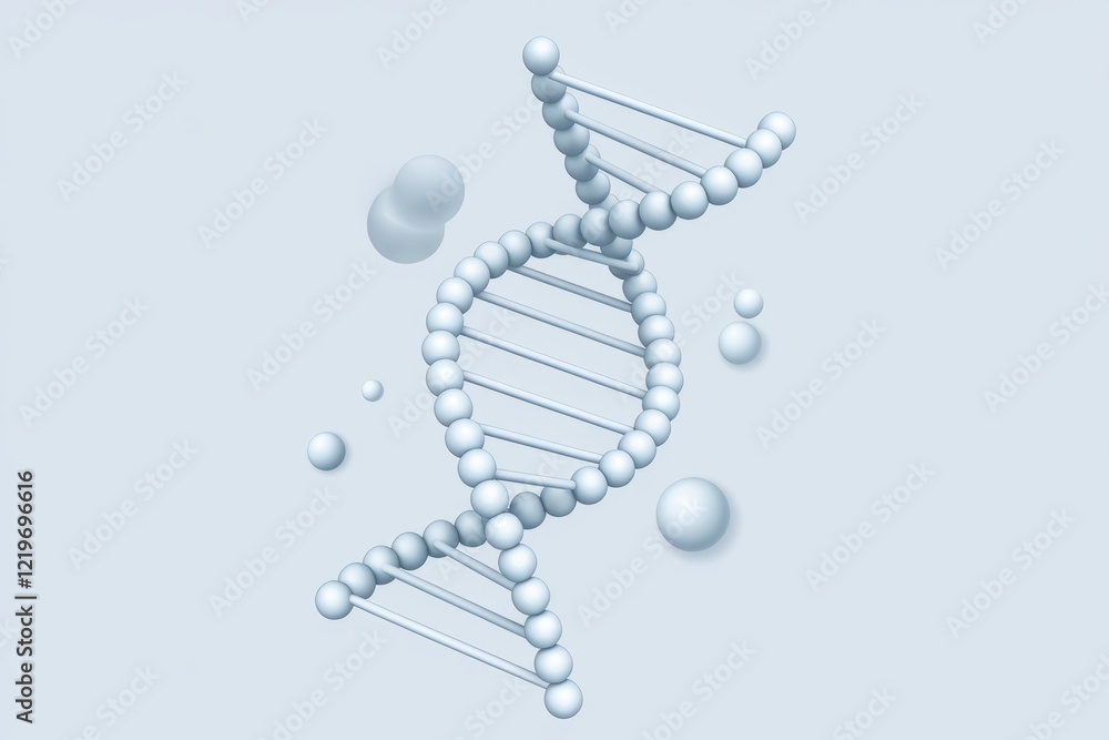 Poster 3d model of dna double helix structure, representing genetic code and life's blueprint.