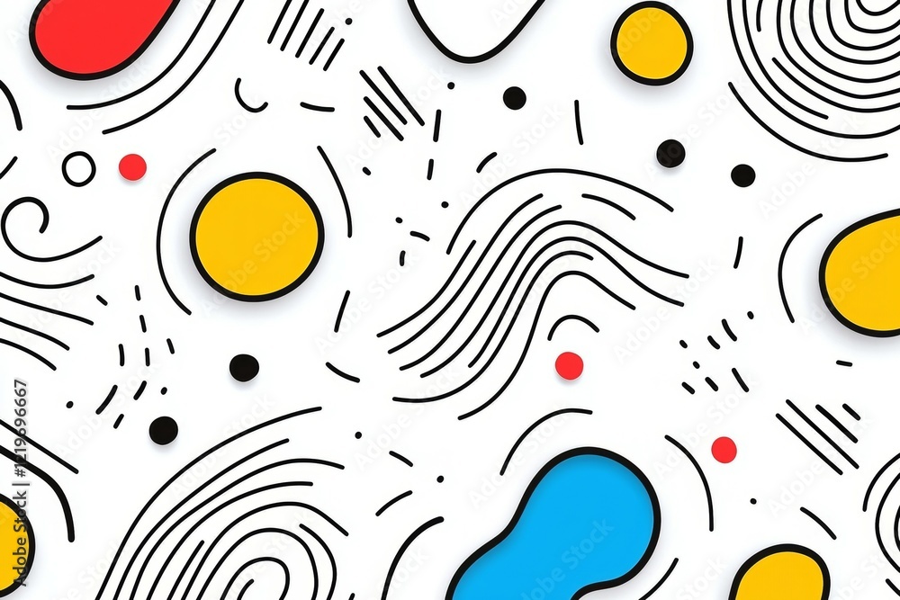Poster colorful abstract pattern with circles and lines