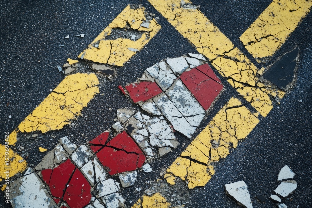 Poster a standard stop sign with a red background and white text, often used to indicate a halt or caution 