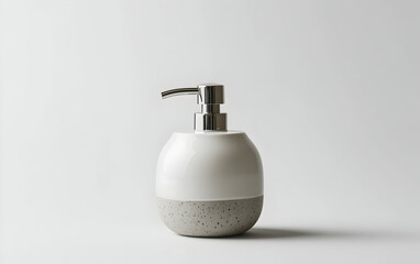 Minimalist liquid soap dispenser showcased against a clean white background, emphasizing modern design