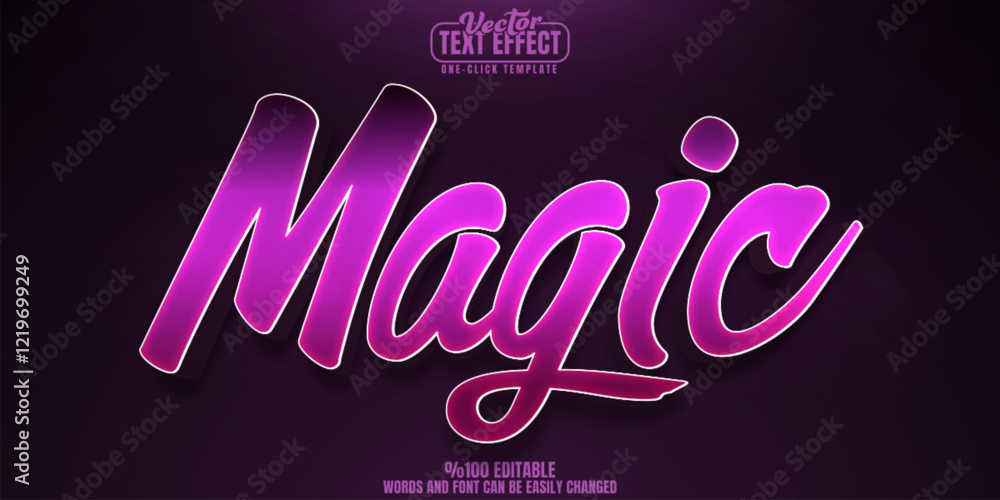 Poster magic editable text effect, customizable spell and wizard 3d font style