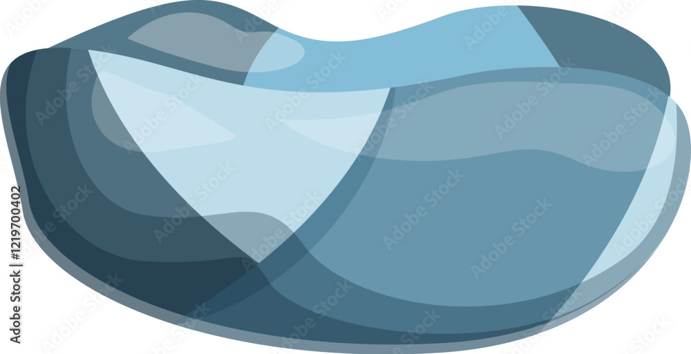 Poster smooth, overlapping shapes in shades of blue create a calming wave like abstract design