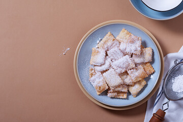 Coriandoli Carnival italian crispy fritters.
