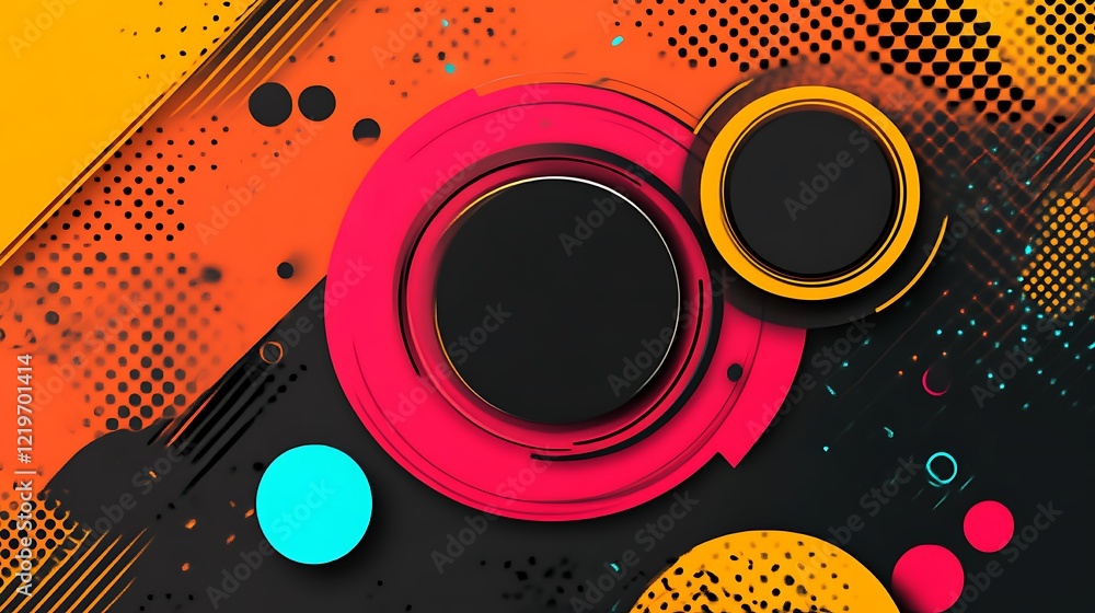 Poster abstract colorful circles geometric design background