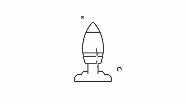 rocket launch icon animation loop motion graphic video design