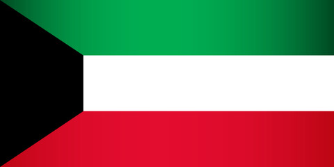 National Flag of Kuwait. Vector Element