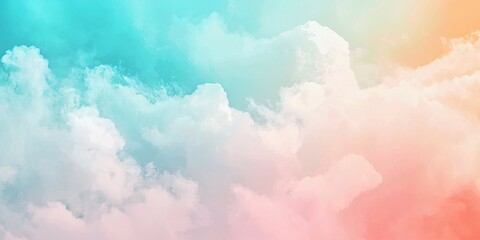 Fototapeta premium Soft Pastel Cloud Background with Turquoise and Peach Gradient