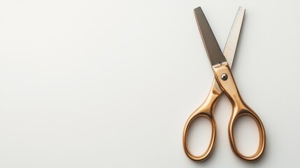 Gold Scissors on White Background: A Minimalist Still Life