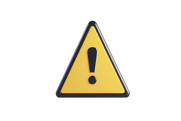 3D render of a simple triangle exclamation mark icon