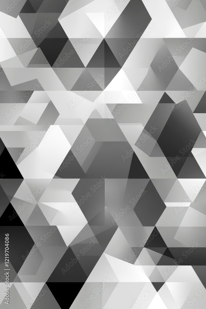 Poster a collection of identical cubes arranged in a rectangular shape, depicted in monochrome