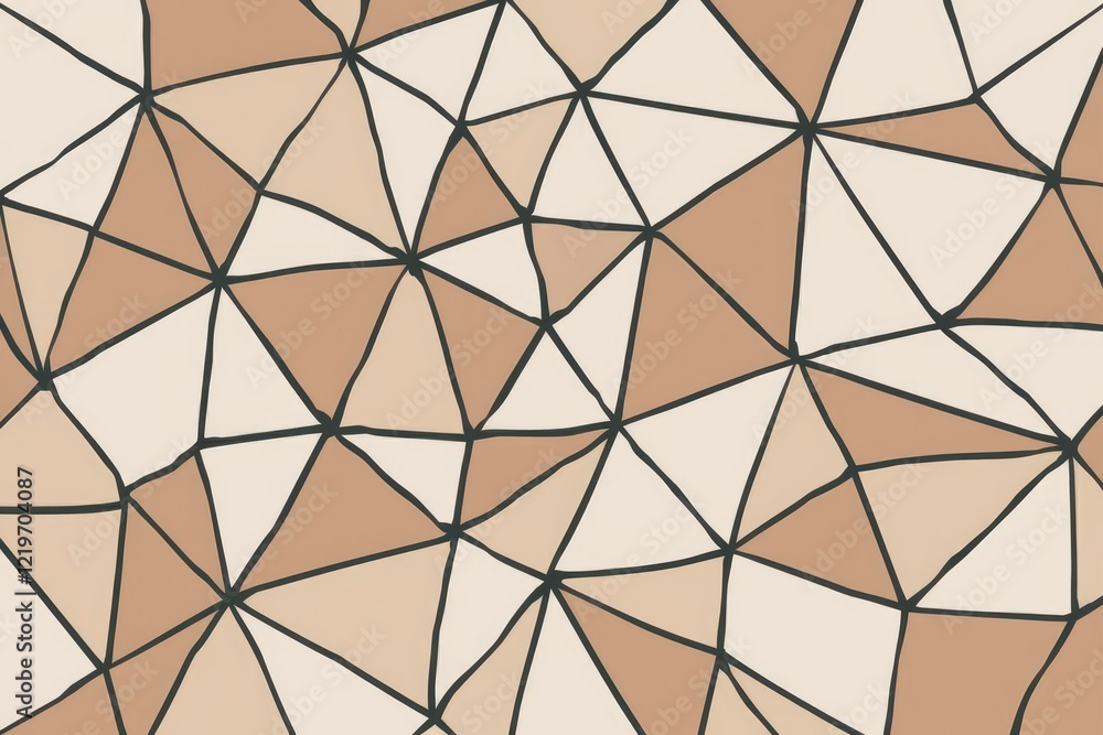 Poster abstract geometric pattern with triangles in beige and white