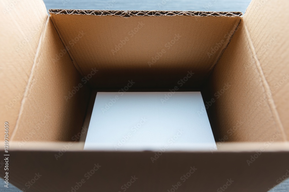 Poster a simple cardboard box with a piece of paper inside, can be used as a prop or to add some texture to