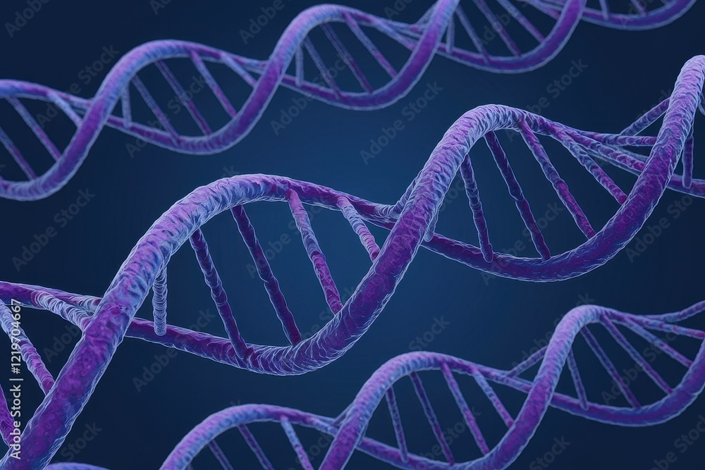 Poster intricate dna helix structures: a 3d rendering of genetic code
