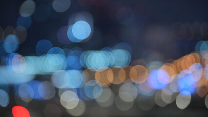 blurred background of night lights in the city
