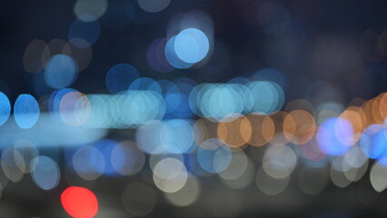 blurred background of night lights in the city