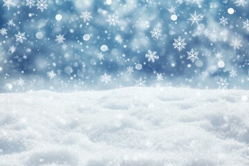 A picture of a snowy ground covered in snowflakes, ideal for winter-themed designs or illustrations