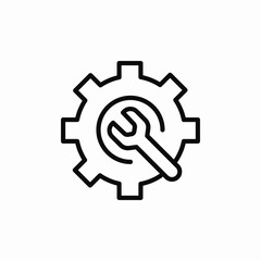 wrench gear mechanics icon sign vector