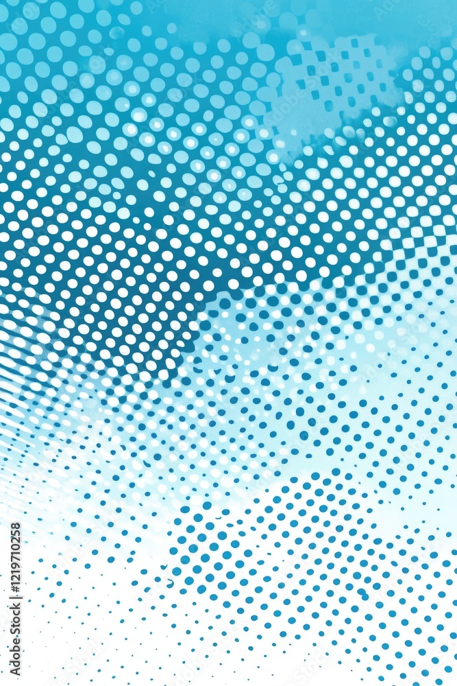 Poster a unique texture image featuring a blue and white dotted pattern
