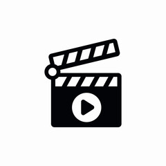 clap board video icon sign vector