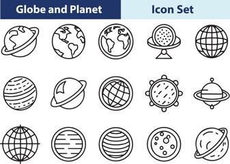  Set of  icons black and white