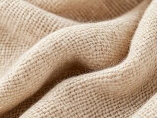 Cozy beige wool texture: soft fabric background with natural fibers and close-up details