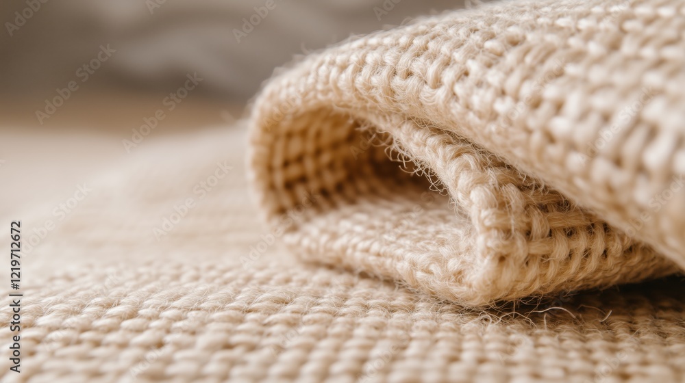 Poster close-up of folded burlap fabric with textured weave for rustic design