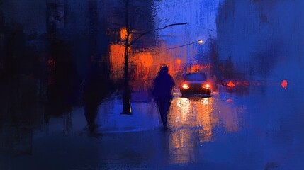 Evening Cityscape with Life and Activity