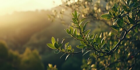 Experience the Serene Sunrise That Casts a Glorious Light Over the Lush Green Landscape