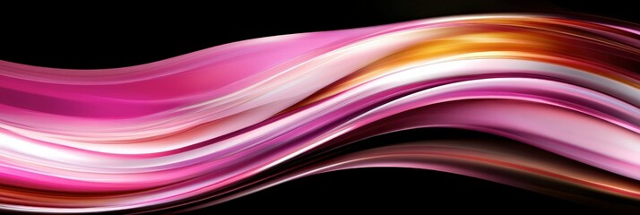 flowing silky pink and gold waves with smooth gradient, dynamic motion, abstract fluid design, elegant energy, and vibrant texture.
