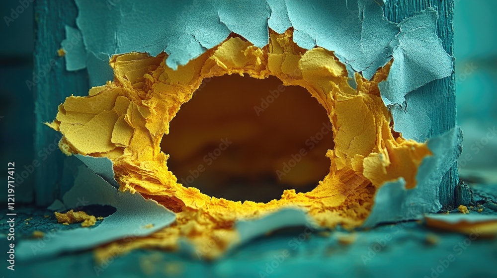 Poster close-up of a paper with a hole, suitable for editorial or design use
