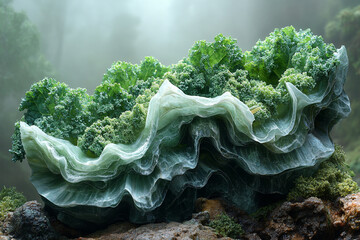 Kale resembling a translucent jade formation