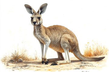 Red Kangaroo Portrait Australian Wildlife Animal