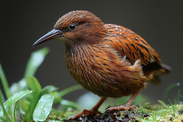 A Rufous Antthrush Perched Amidst Lush Green Vegetation