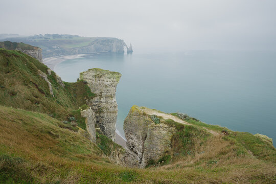 View from the Falaise d'Amont (The Amont Cliff) in Normandy, France