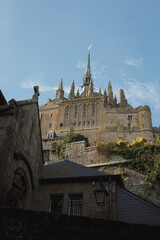 A view of the abbey of Mont-Saint-Michel from inside the city