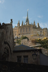 A view of the abbey of Mont-Saint-Michel from inside the city