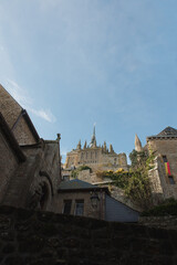 A view of the abbey of Mont-Saint-Michel from inside the city