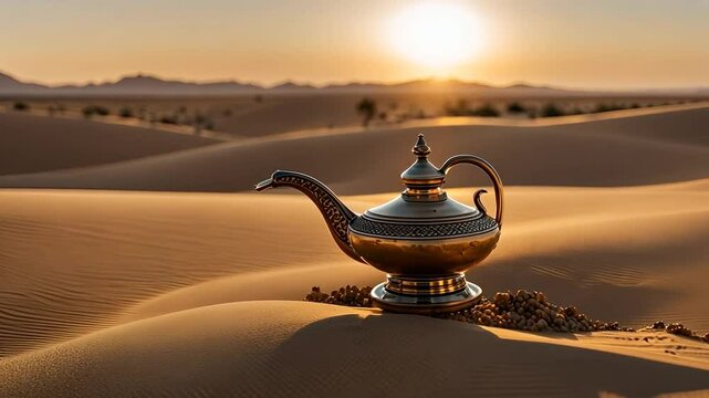 Magic lamp in the desert.
