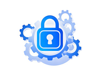 Obraz premium Cyber Security icon, for brochure design. White background. Vector illustration design