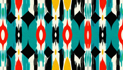 Abstract background in Ikat technique . Printable pattern for wall decorations.