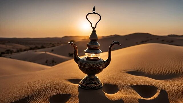 Magic lamp in the desert.