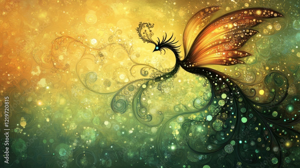 Poster magical swirling patterns with soft color palette