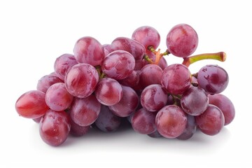 Fototapeta premium Fresh, juicy red grapes covered with water droplets, creating a refreshing and healthy image