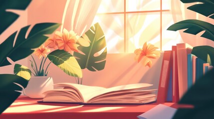 Playful Sketchbook Scene with Natural Light