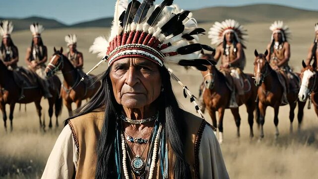 Comanche Indian in the Wild West.