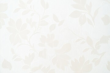 Fototapeta premium Elegant white damask pattern on light beige background. Ornate floral design creates classic, vintage aesthetic. Perfect for wallpaper fabric decor items. Floral pattern repeats creating seamless