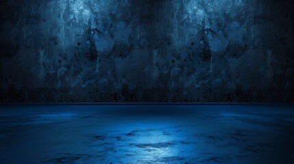 Dark Blue Room with a Gradient Abstract Background, Creating a Bold and Modern Visual Atmosphere